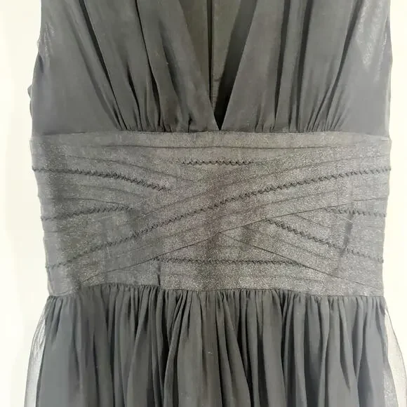 Elizabeth And James Women's Black Jana Print Silk Chiffon Dress Size 6 - Picture 9 of 9